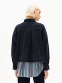 Donkerblauwe denim blouse nalaani
