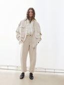 Workwear canvas barrel pant