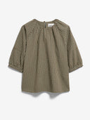 Groene vichy seersucker blouse