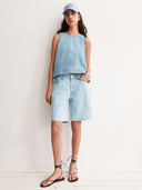 Lichtblauwe denim jorts thalinaa