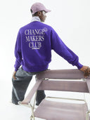 Paarse trui met opdruk alizaa chaange