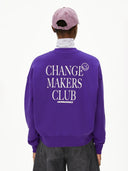 Paarse trui met opdruk alizaa chaange