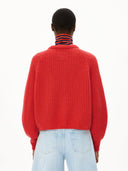 Rood gebreid vest selmaa