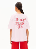 Roze t-shirt met backprint giannaa chaange