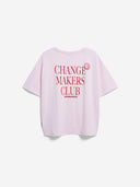 Roze t-shirt met backprint giannaa chaange