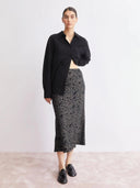 Zwarte blouse van linnenmix