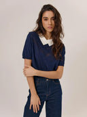 Donkerblauwe sabina top