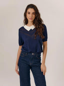 Donkerblauwe sabina top