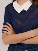Donkerblauwe sabina top