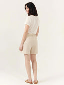 Beige linnen short imera