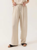 Soepelvallende linnenmix broek cameron