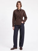 Bruine geruite blouse valea