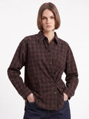 Bruine geruite blouse valea