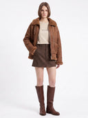 Bruine aviator jas evona