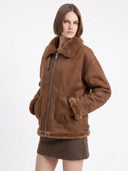 Bruine aviator jas evona