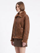 Bruine aviator jas evona