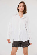 Crèmekleurige gestreepte blouse jil