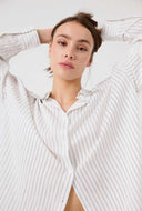 Crèmekleurige gestreepte blouse jil