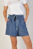 Denim look short bleuen