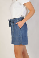 Denim look short bleuen