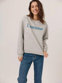 grijze sweater met opdruk shelley
