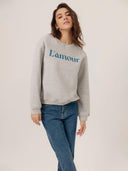 grijze sweater met opdruk shelley