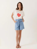 Lichtblauw tencel short floria