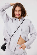 Grijze denim blouse deva