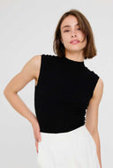 Zwarte gebreide top ayette