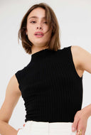 Zwarte gebreide top ayette