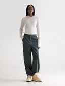 Donkergrijze corduroy broek pasop52
