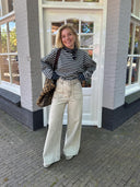 Beige wide leg jeans petula