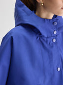 Blauwe korte trenchcoat jenna