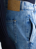 Blauwe wide leg jeans pops