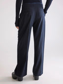Donkerblauwe broek met streep turin