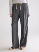 Grijze broek met plooien turin
