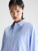 Lichtblauw gestreepte blouse jinner