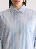 Licht blauw gestreepte blouse glow