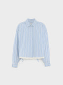 Licht blauw gestreepte blouse glow