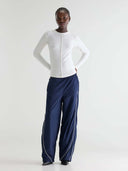 Marineblauwe jogger met contraststrepen jelina