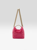 Roze fake fur tas helcro