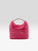 Roze fake fur tas helcro