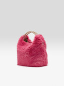 Roze fake fur tas helcro