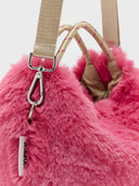 Roze fake fur tas helcro