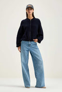 Donkerblauw vest asedi cardigan