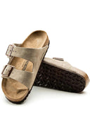 Taupe suede sandalen arizona