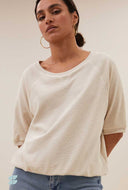 Licht beige neva slub top