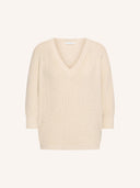 Beige gebreide trui lune fifa pullover