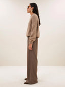 Lichtbruine gebreide pullover zoe