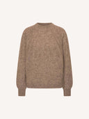 Lichtbruine gebreide pullover zoe